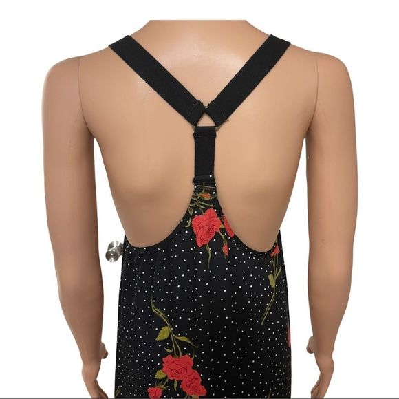 Volcom Polka Dot Rose Floral Midi Dress Sz S - Picture 7 of 15